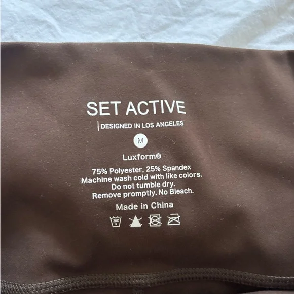 SET Active Brown High-Waist Leggings and Crop Top Set - Picture 7 of 11